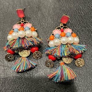 Fun Boho Fringe Glass Bead Earrings!